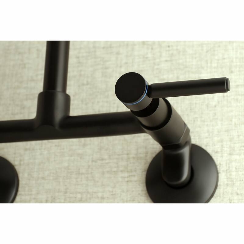 Kingston Brass Concord 8-Inch Adjustable Center Wall Mount Kitchen Faucet