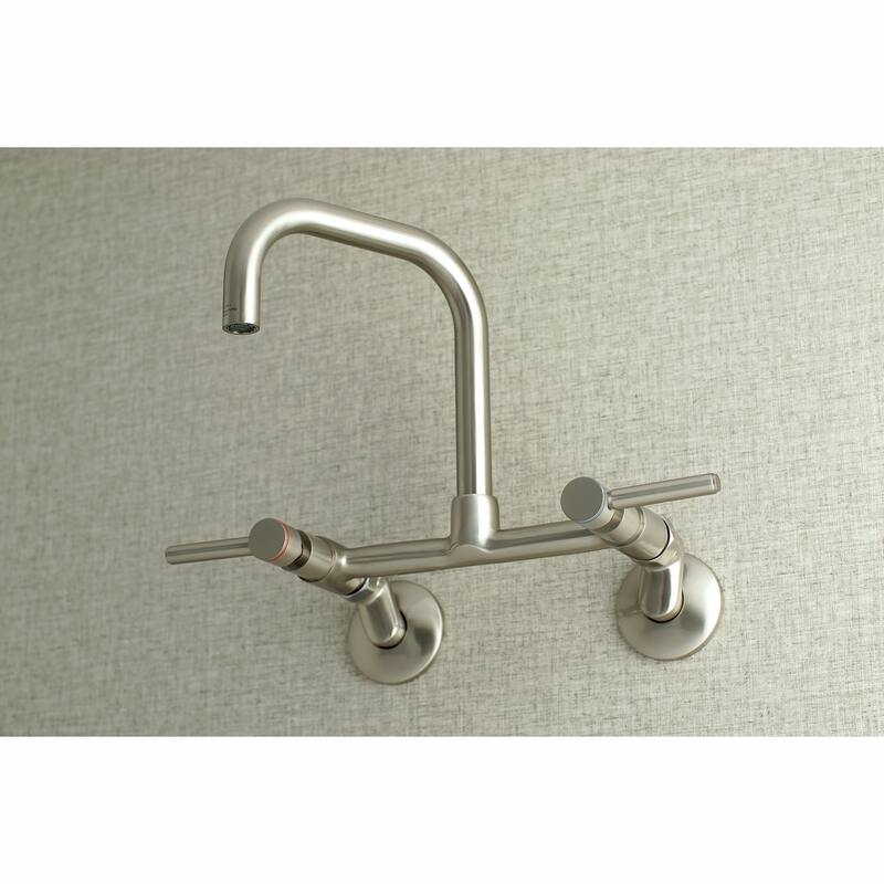 Kingston Brass Concord 8-Inch Adjustable Center Wall Mount Kitchen Faucet