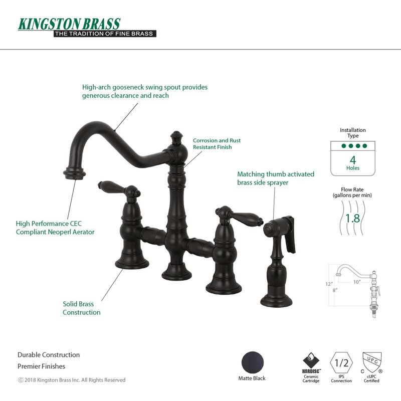 Kingston Brass Restoration Kitchen Faucet with Side Sprayer
