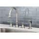 preview thumbnail 20 of 23, Governor Widespread Kitchen Faucet with Brass Sprayer Brushed Nickel- Lever Handles