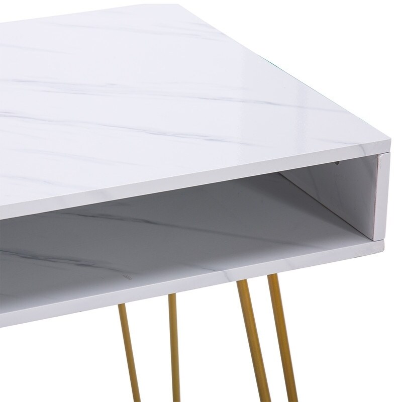 Moden Computer Desk With Storage Makeup Vanity Table White Marble Overstock 30898088