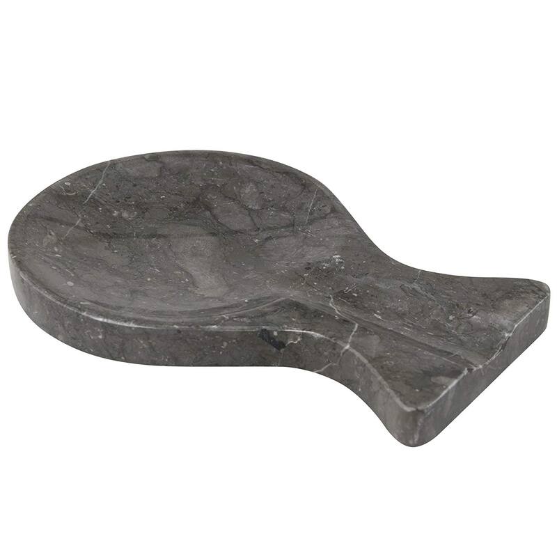 Creative Home Charcoal Marble Spoon Rest Cooking Utensil Holder