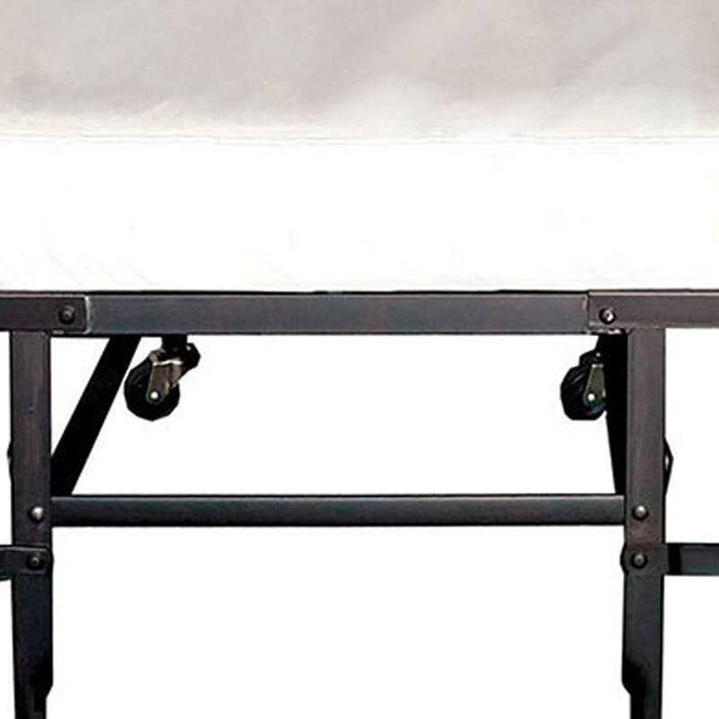 Metal Rollaway Folding Bed with 48 Inch Mattress and Casters, Black