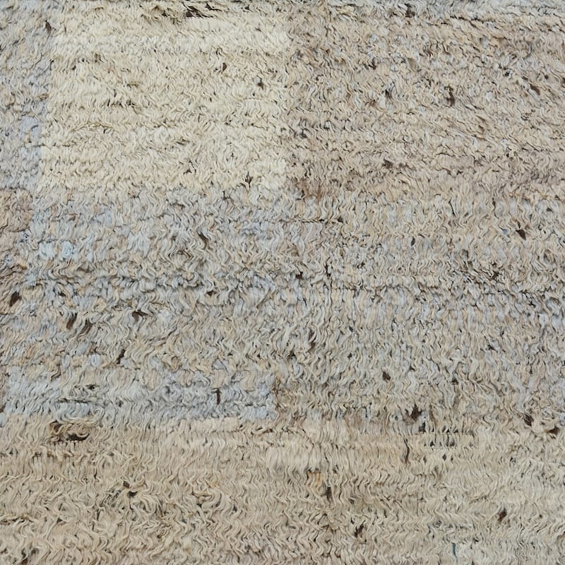 Checkered Modern Plush Shaggy Moroccan Area Rug Handmade Carpet - 5'11" x 7'9"