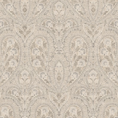 Ornamental Wallpaper Beige, Coffee & Greys