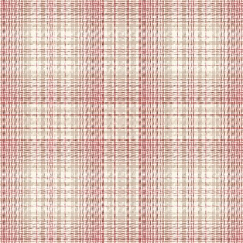 Check Plaid Wallpaper Reds & Beige