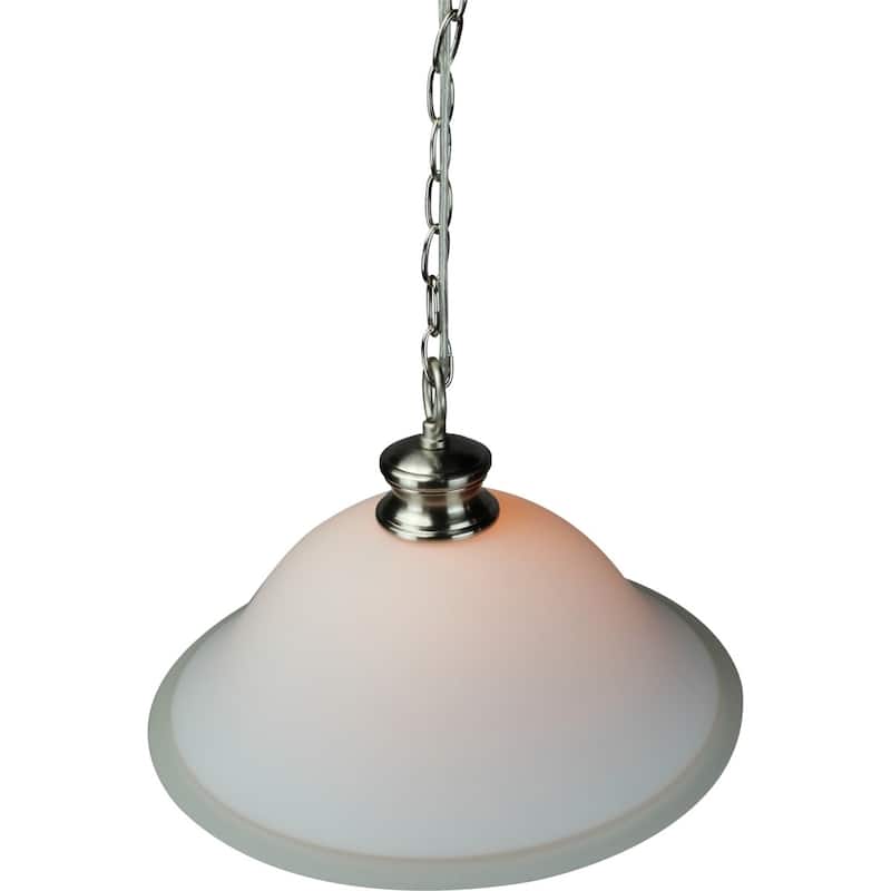 The Entertainer Plug-In Swag Pendant Light 16" White Glass with Brushed Nickel Chain