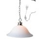preview thumbnail 1 of 3, The Entertainer Plug-In Swag Pendant Light 16" White Glass with Brushed Nickel Chain