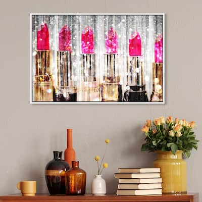 Oliver Gal Fashion and Glam Wall Art Framed Canvas Prints 'Lipstick ...