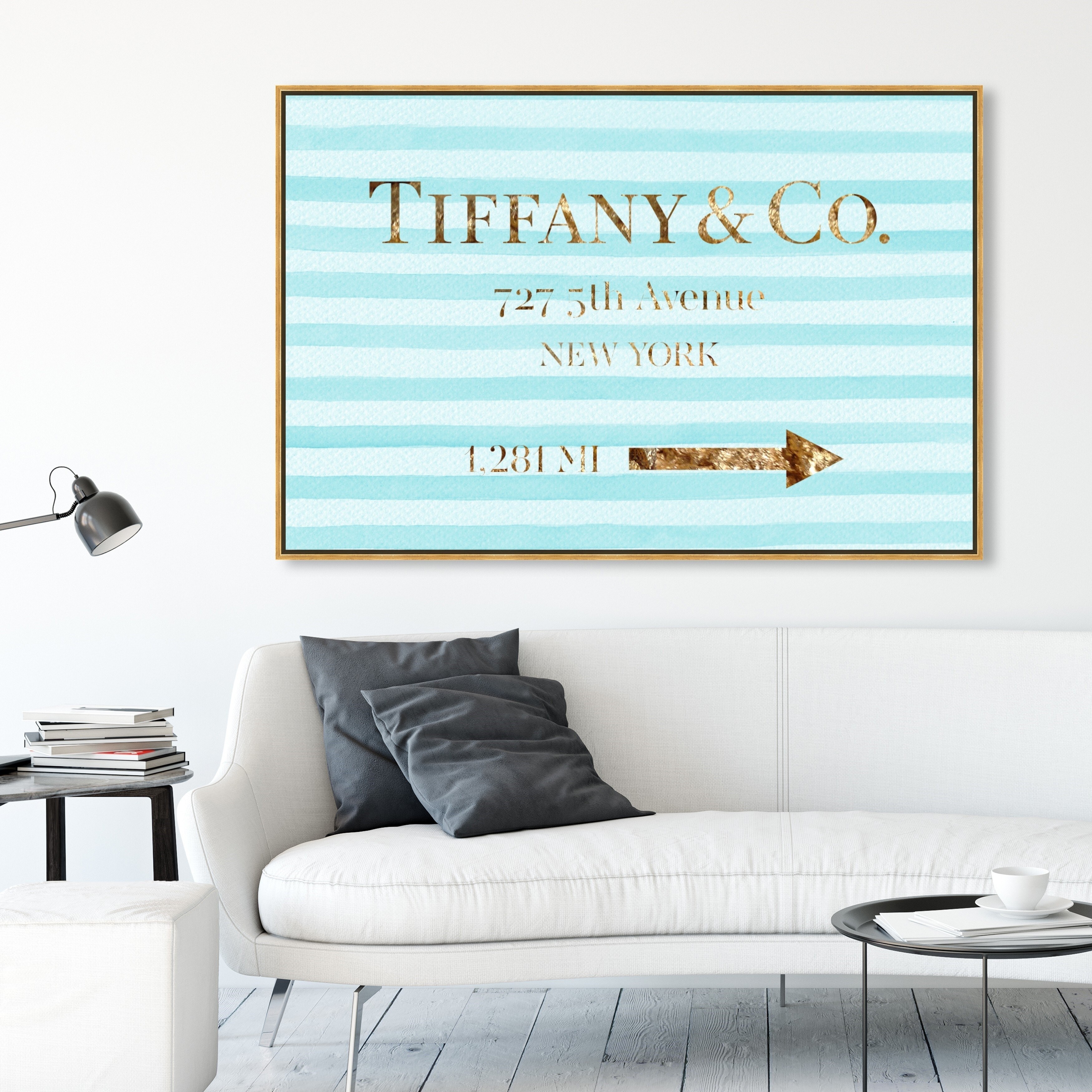 Oliver Gal 'Emballeur Navy' Fashion and Glam Framed Wall Art Prints Road  Signs - Blue, Gold - Bed Bath & Beyond - 31287477