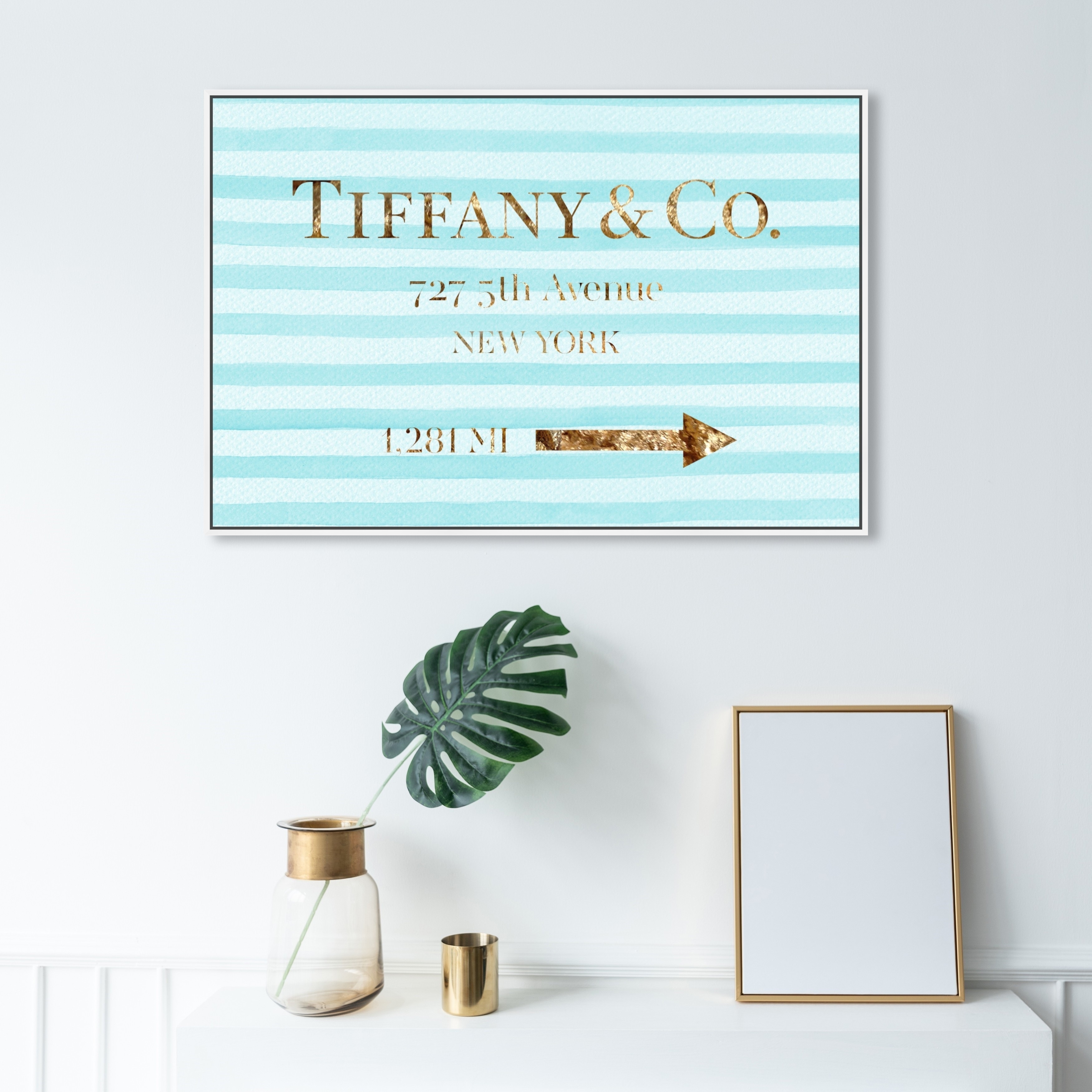 Oliver Gal Fashion and Glam Wall Art Framed Canvas Prints 'Articles on the  Water' Road Signs - Green, Blue - On Sale - Bed Bath & Beyond - 30896104