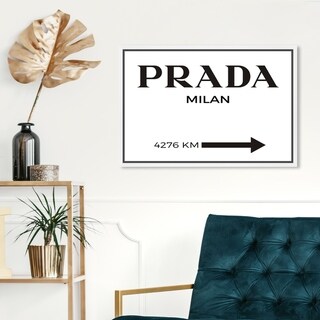 Oliver Gal MILAN PRADA ROADSIGN 36 X 24 Canvas Art Painting Decor Louis  Vuitton