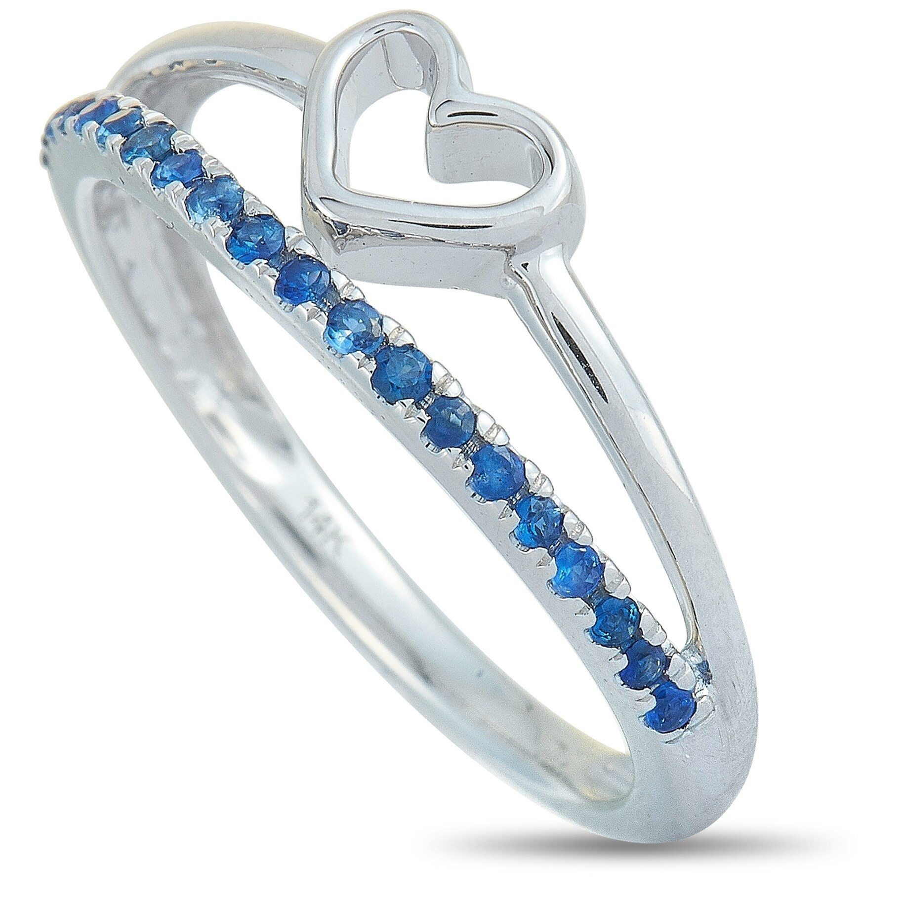 sapphire heart ring white gold