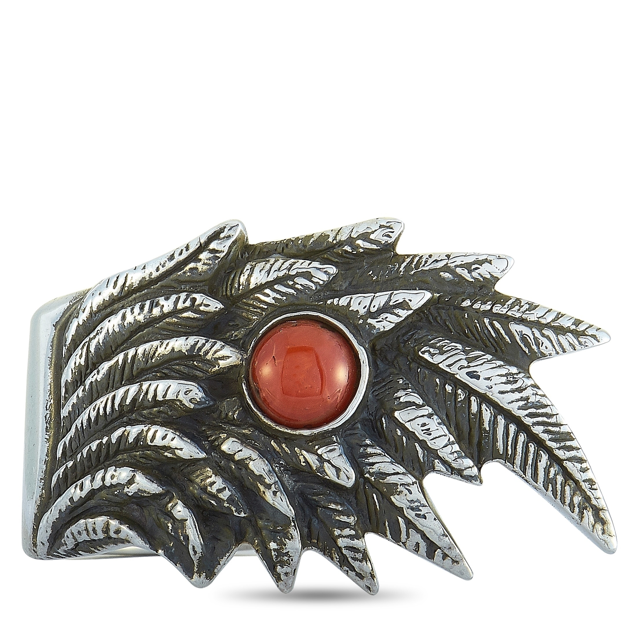 Details about   King Baby Raven Wing Sterling Silver and Coral Cabochon Ring