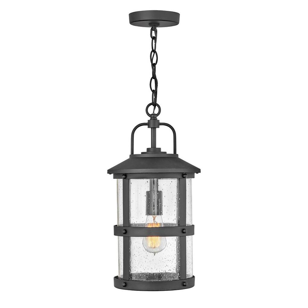 Lakehouse 1-Light Medium Hangin Black Outdoor Lantern