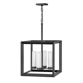 Rhodes 4-Light Medium Single Tier Brushed Graphite Outdoor Chandelier