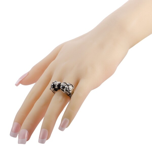 gucci tiger ring silver