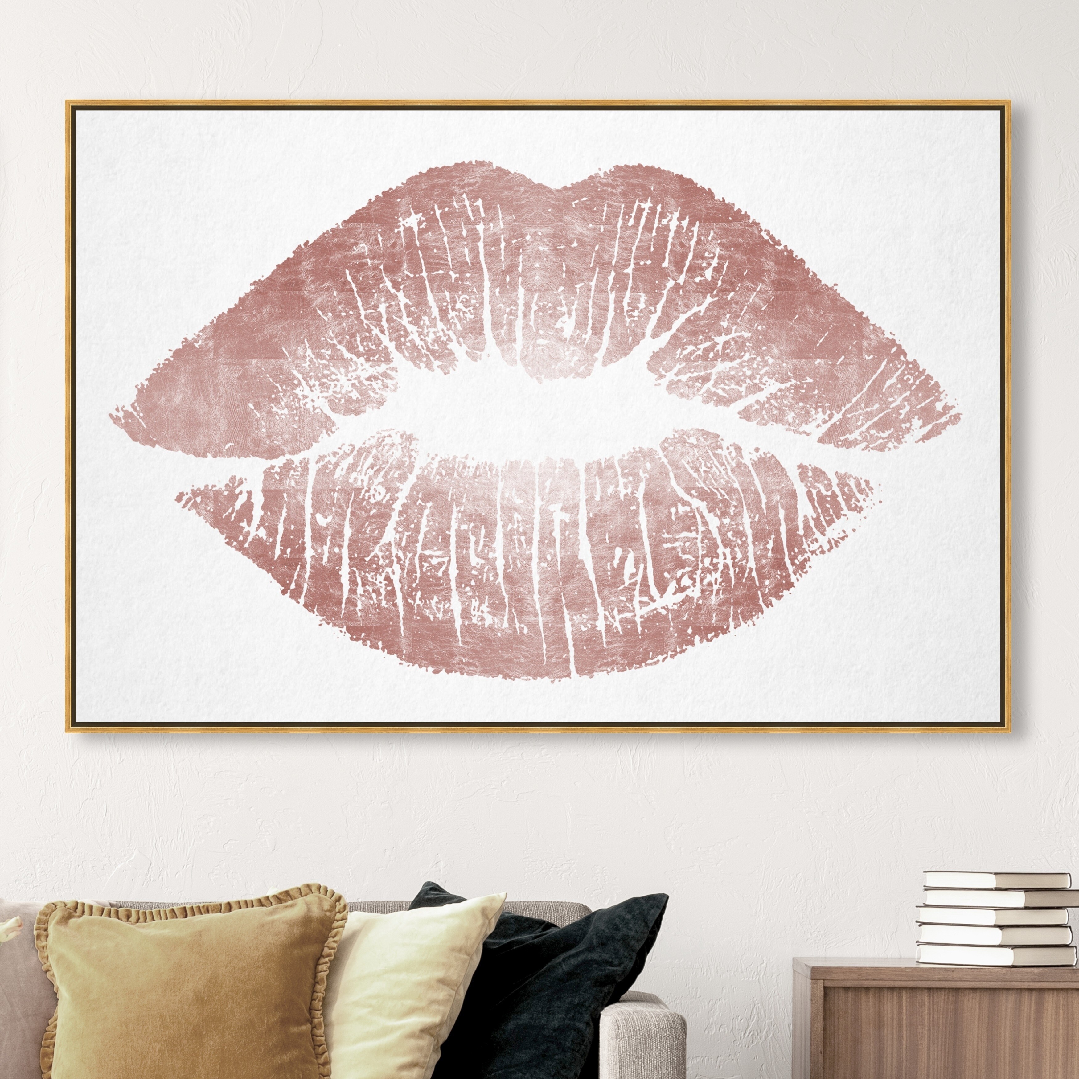  Fashion and Glam Framed Wall Art Canvas Prints 'Solid