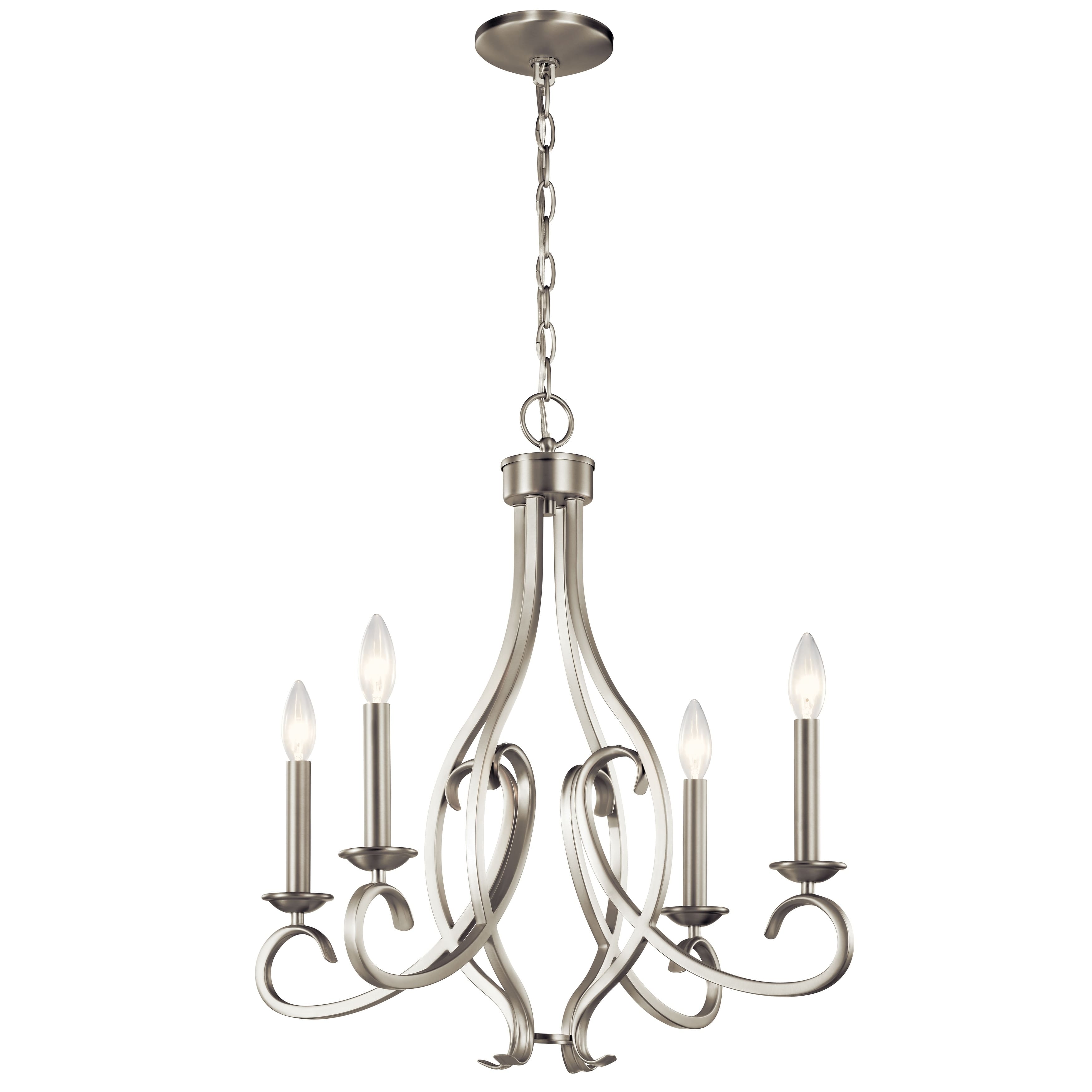Kichler Lighting Ania 4Light Chandelier Brushed Nickel Bed Bath