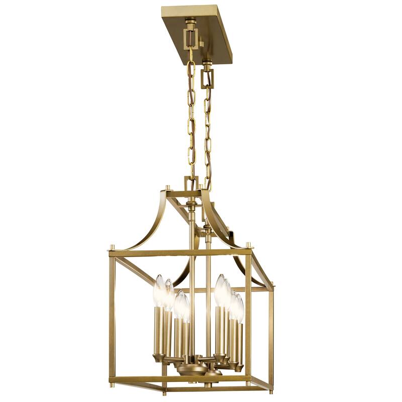 Kichler Lighting Morrigan 8-Light Linear Chandelier Natural Brass