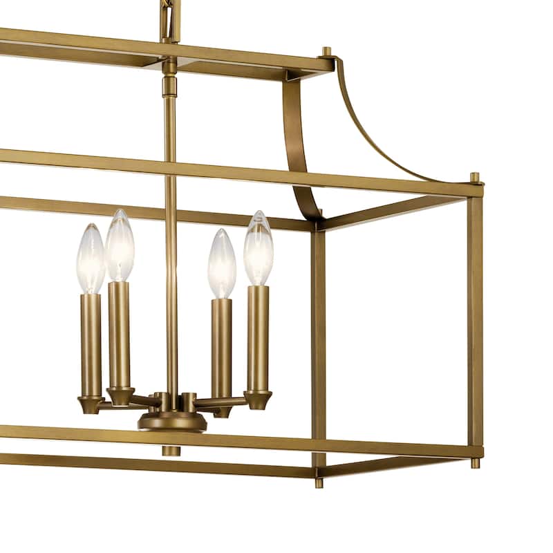 Kichler Lighting Morrigan 8-Light Linear Chandelier Natural Brass