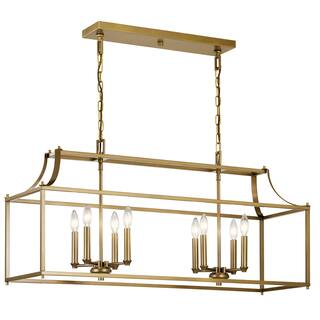 Kichler Lighting Morrigan 8-Light Linear Chandelier Natural Brass