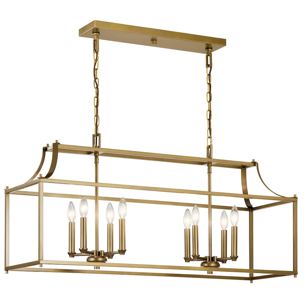 Kichler Lighting Morrigan 8-Light Linear Chandelier Natural Brass