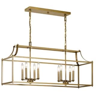 Kichler Lighting Morrigan 8-Light Linear Chandelier Natural Brass