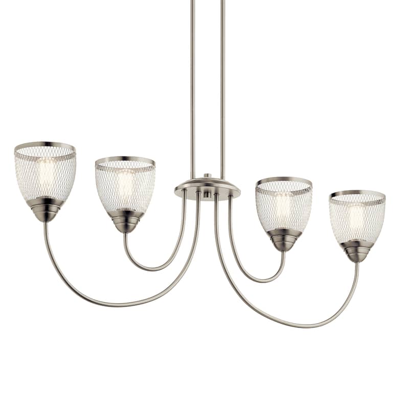 Kichler Lighting Voclain 4-Light Linear Chandelier Brushed Nickel