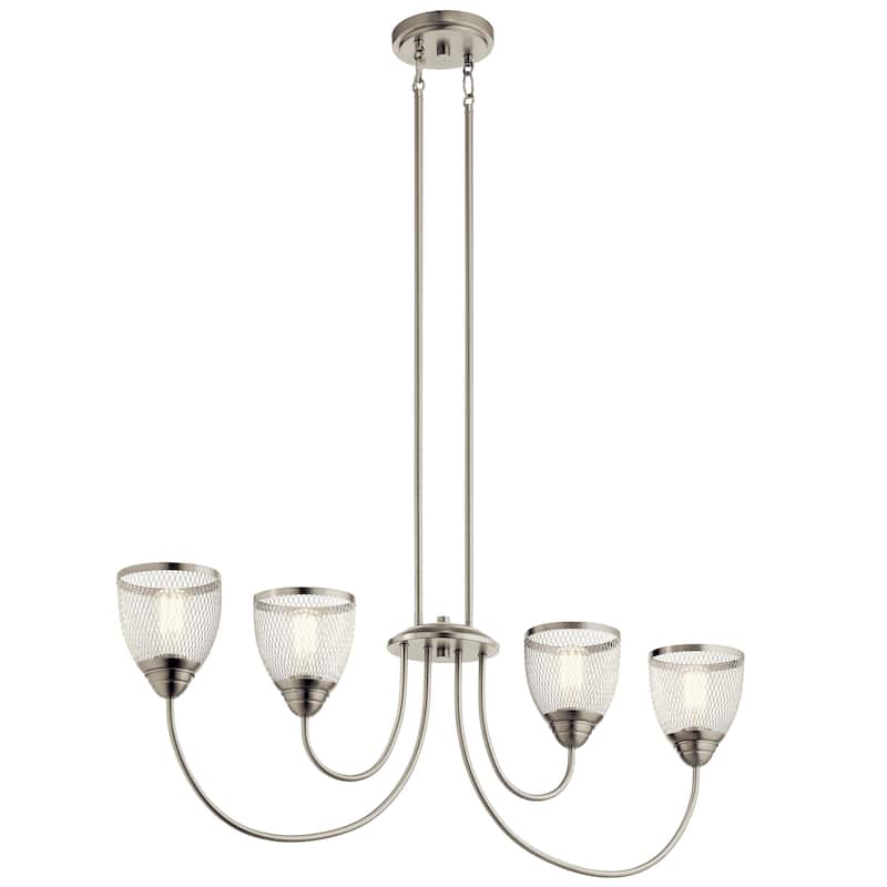 Kichler Lighting Voclain 4-Light Linear Chandelier Brushed Nickel