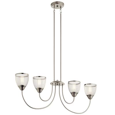 Kichler Lighting Voclain 4-Light Linear Chandelier Brushed Nickel