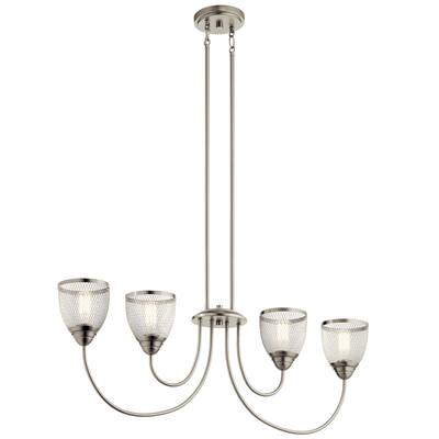 Kichler Lighting Voclain 4-Light Linear Chandelier Brushed Nickel
