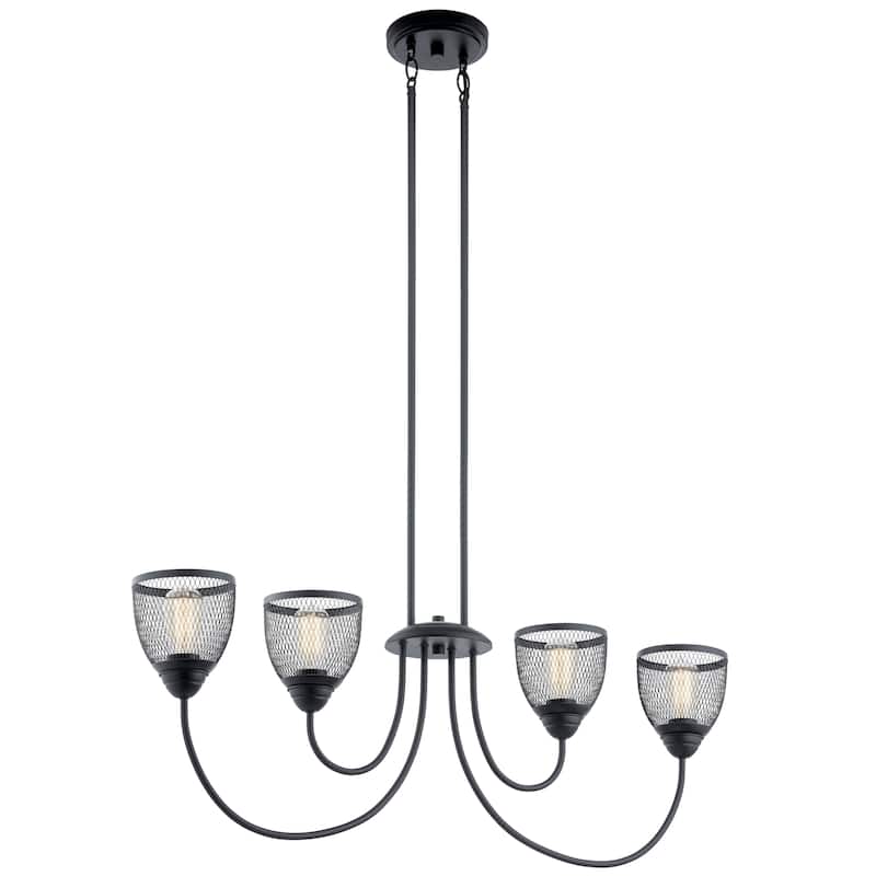 Kichler Lighting Voclain 4-Light Linear Chandelier Black