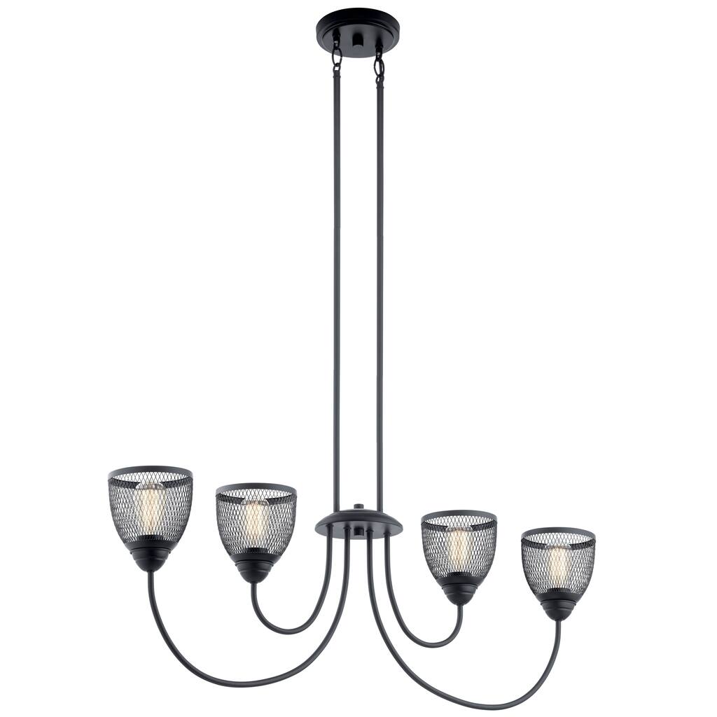Kichler Lighting Voclain 4-Light Linear Chandelier Black