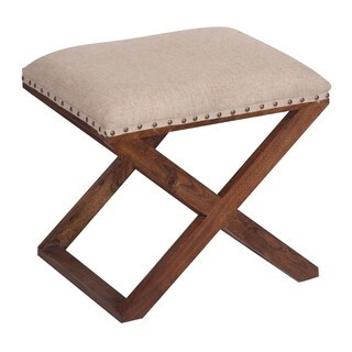 A&B Home Natural Paris Linen Cross Leg Stool - Bed Bath & Beyond - 30902572