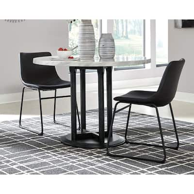 Centiar White/Black Circular Dining Room Table