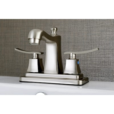 Kingston Brass Queensbury 4-Inch Centerset Bathroom Faucet in Brushed Nickel