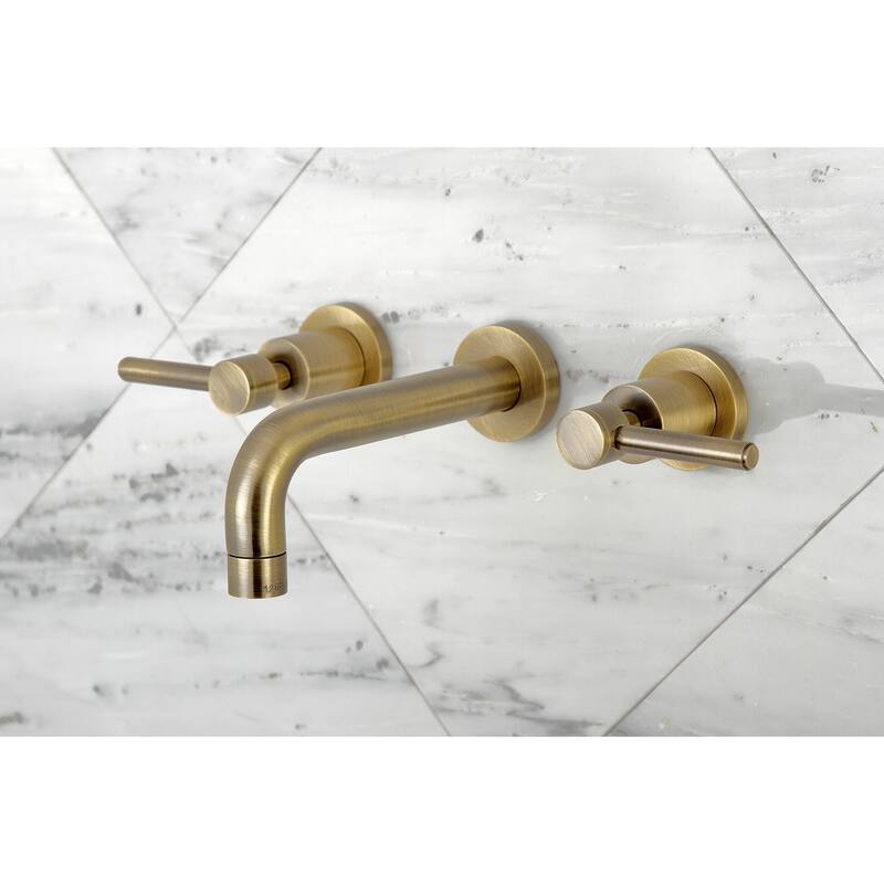 Kingston Brass Concord 2-Handle Wall Mount Bathroom Faucet - Antique Brass