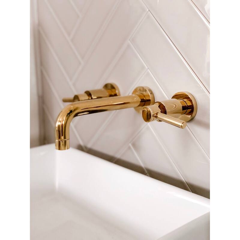 Kingston Brass Concord 2-Handle Wall Mount Bathroom Faucet - Polished Brass