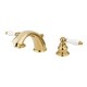 preview thumbnail 2 of 6, Victorian-style Widespread Bathroom Faucet Polished Brass