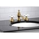 preview thumbnail 37 of 39, Vintage Widespread Bathroom Faucet Brushed Brass - Porcelain Cross Handles