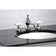 preview thumbnail 27 of 39, Vintage Widespread Bathroom Faucet Polished Nickel - Porcelain Cross Handles