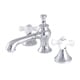 preview thumbnail 12 of 39, Vintage Widespread Bathroom Faucet Polished Chrome - Porcelain Cross Handles