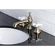 preview thumbnail 15 of 39, Vintage Widespread Bathroom Faucet Antique Brass - Porcelain Cross Handles