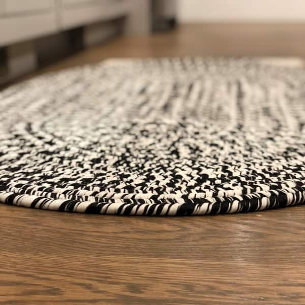 Farmhouse 7' x 9' Oval Traditional Tweed Indoor Outdoor Checkered Geometric Braided Rug Rustic Handcrafted Textured Durable Polypropylene Reversible Federal Blue Area Rug for Living Room & Patio Farmhouse 7' x 9' Oval Traditional Tweed Indoor Outdoor Checkered Geometric Braided Rug Rustic Handcrafted Textured Durable Polypropylene Reversible Federal Blue Area Rug for Living Room & Patio