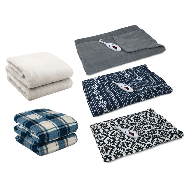 Shop Biddeford Microplush Electric Heated Warming Throw Blanket Digital