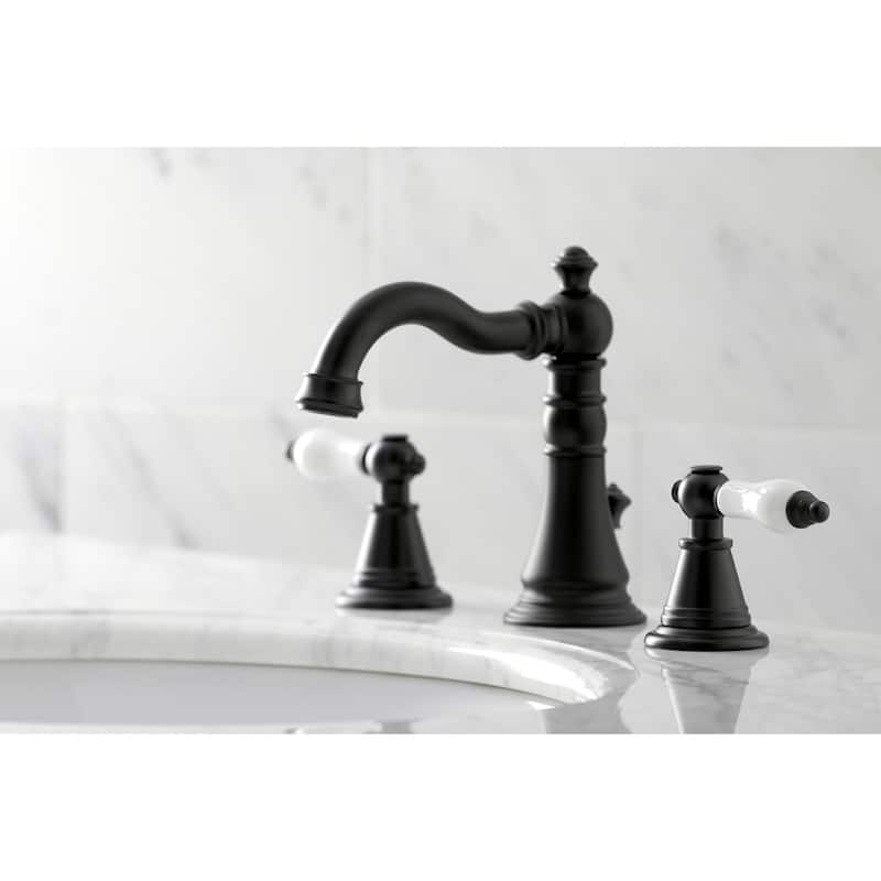 Kingston Brass English Classic Widespread Bathroom Faucet - Matte Black