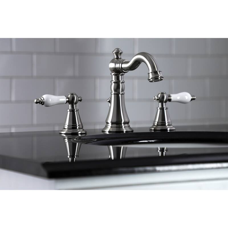 Kingston Brass English Classic Widespread Bathroom Faucet - Brushed Nickel