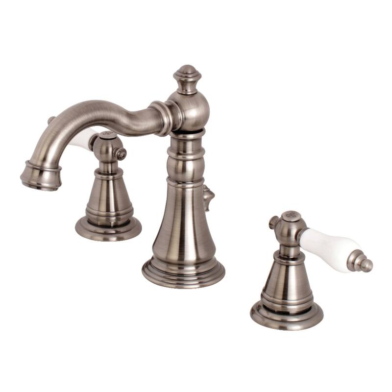 Kingston Brass English Classic Widespread Bathroom Faucet - Black Stainless