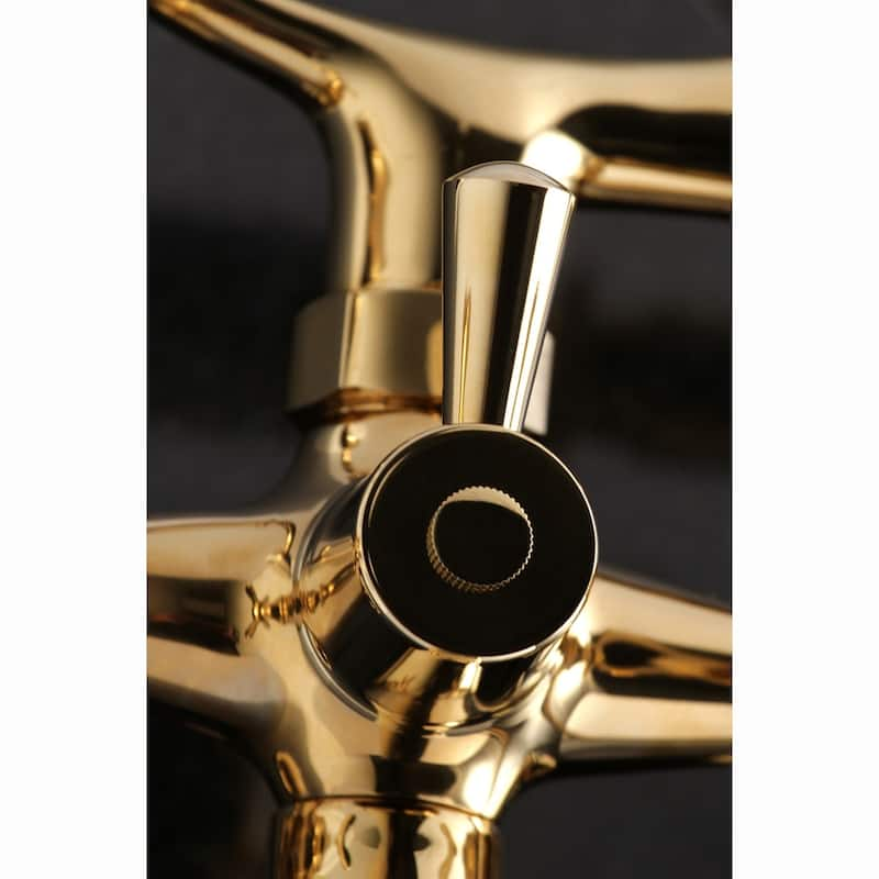 Kingston Brass Adjustable Center Wall Mount Faucet/Hand Shower for Clawfoot Tub